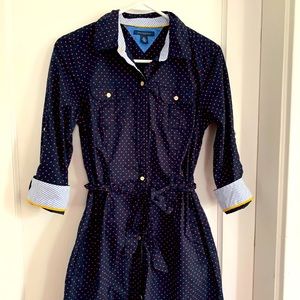 Navy and Red Tommy Hilfiger polka dot dress